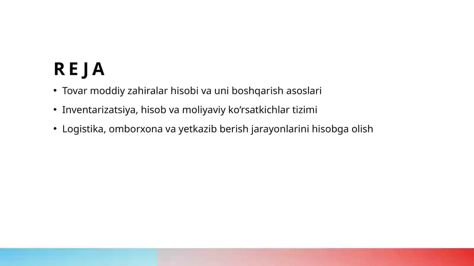 Tovar moddiy zahiralar hisobi 2