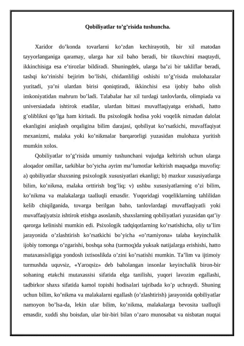 Qobiliyat va Pedagogik qobiliyat haqida tushuncha 2
