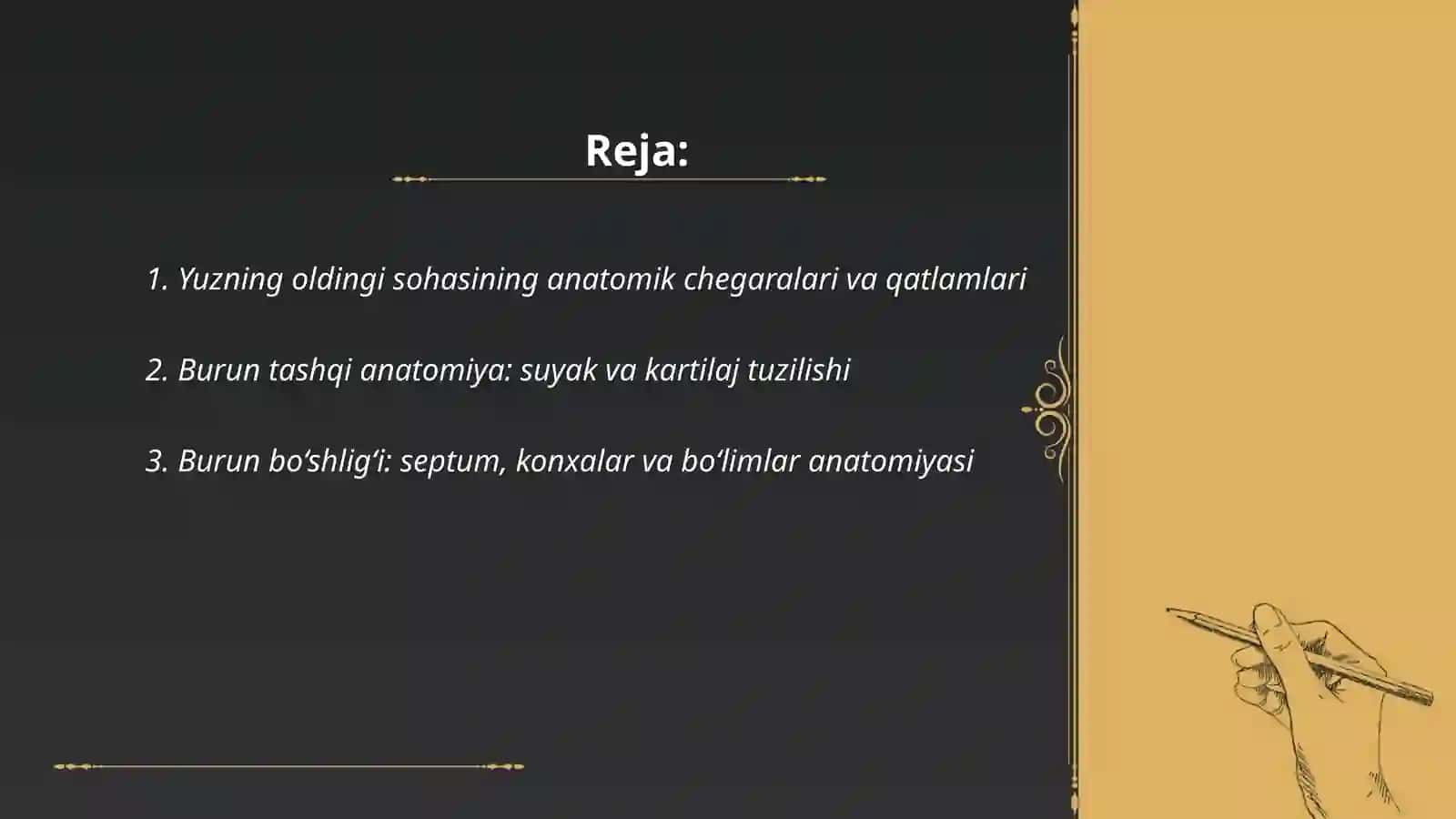 Yuzning oldingi sohasi klinik anatomiyasi: burun va lunj sohasi. Lunjsohasi flegmonalari 2