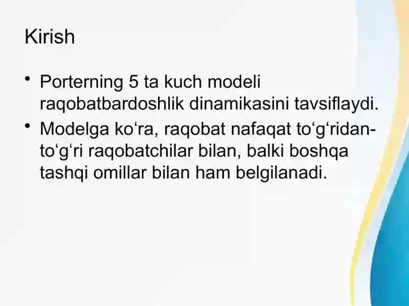Porterning 5 kuch modeli 2