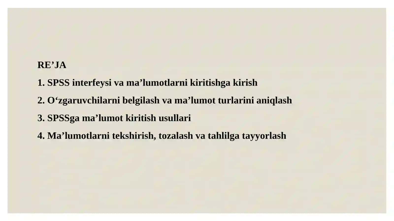 SPSSda ma'lumotlarni kiritish usullari 2