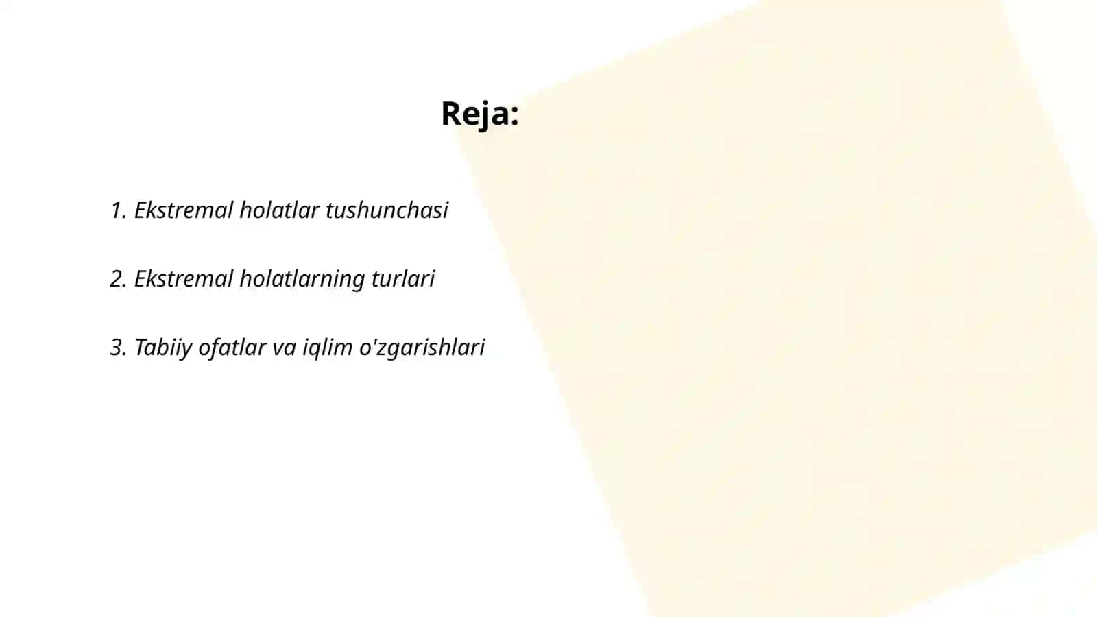 Eksteremal holatlar turlari va tipologiyasi 2