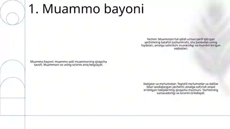 GʻOya Muammo Yechim Xulosa Va MaʼLumotlar ToʻGʻRisida MaʼLumot 2