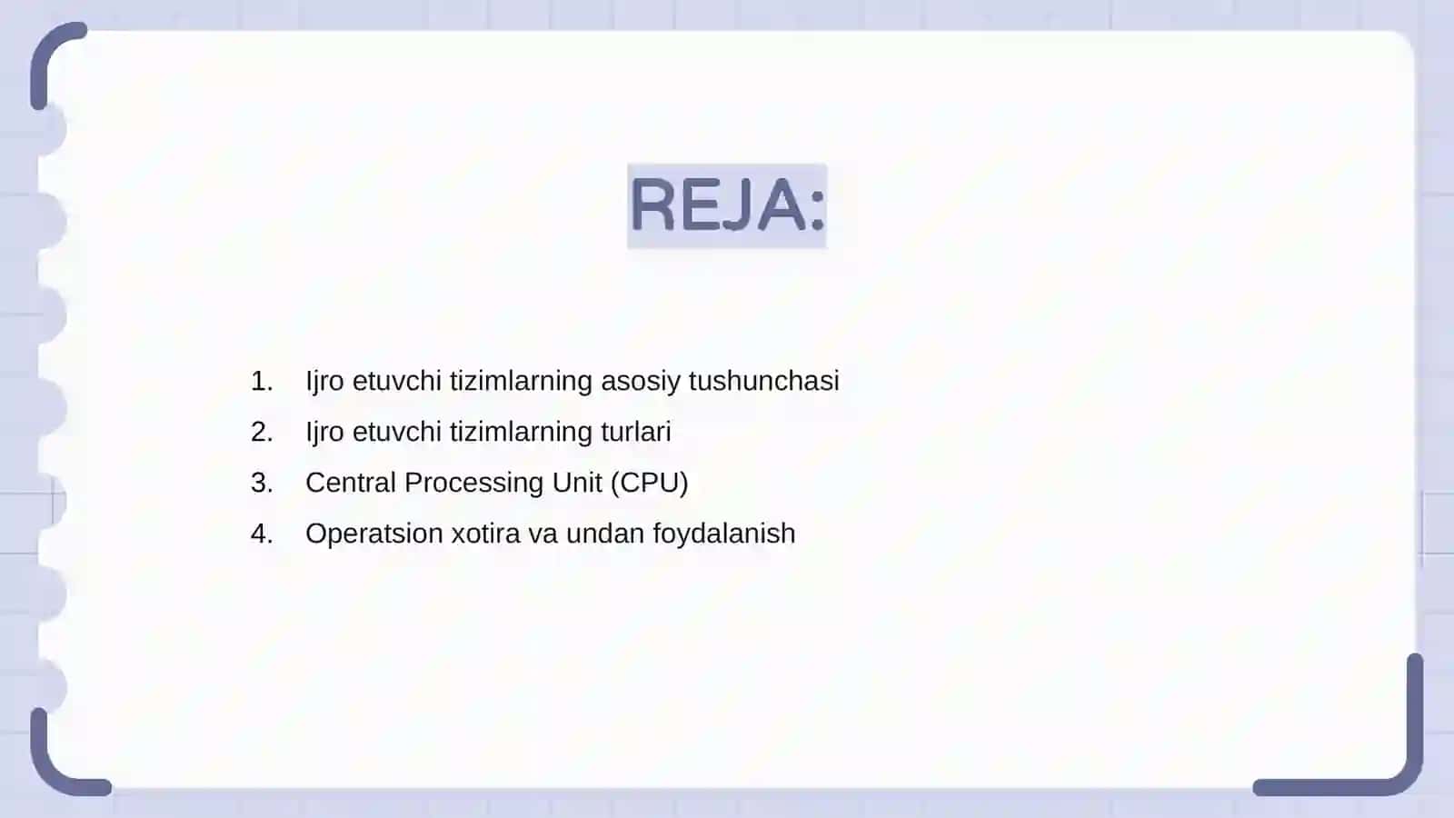 Ijro etuvchi tizimlar 2