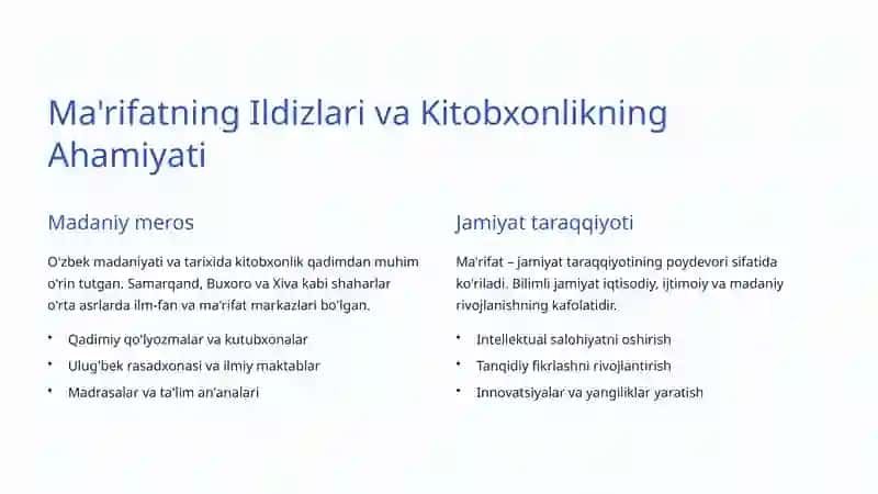 Ma'rifatning Ildizlari va Kitobxonlikning Ahamiyati 2
