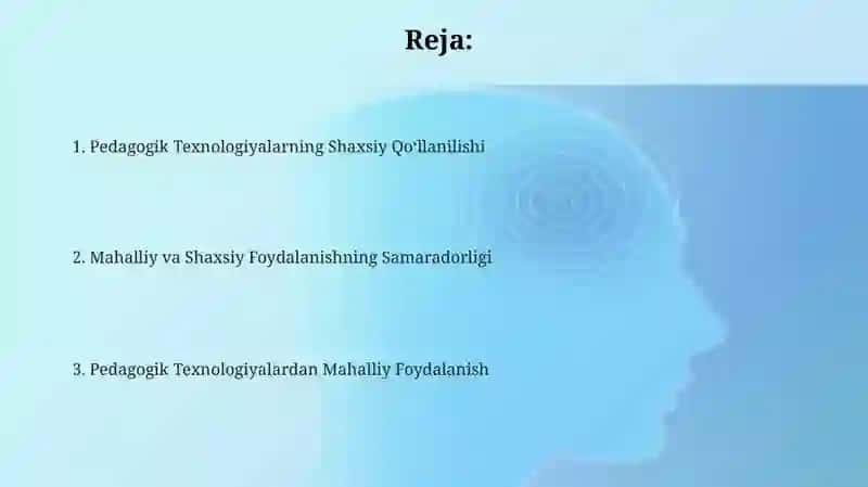 Pedagokik texnalogiyadan lokal va xususiy darajada foydalanish 2