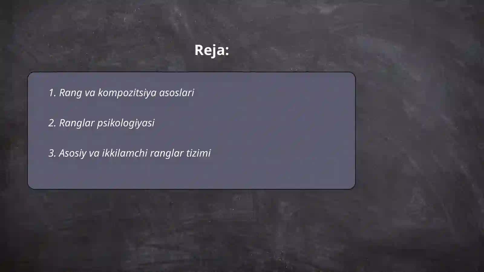 Badiy bezak sanʼati fanida rang va kompozitsiya 2