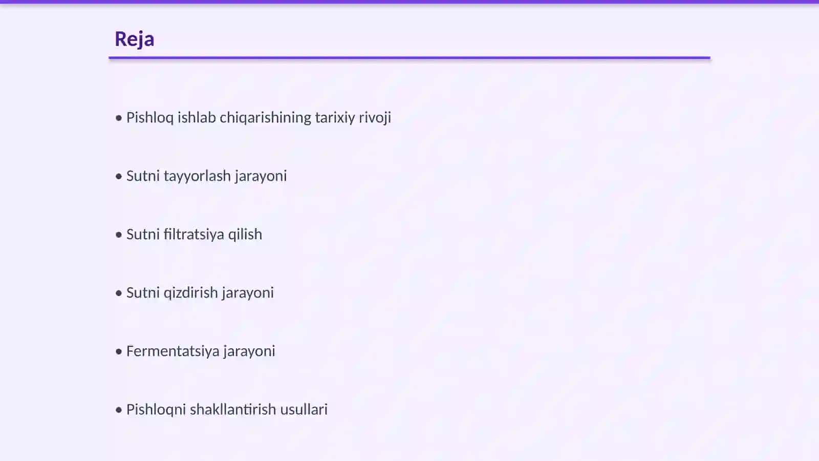 Pishloq ishlab chiqarish texnologik bosqichlari 2