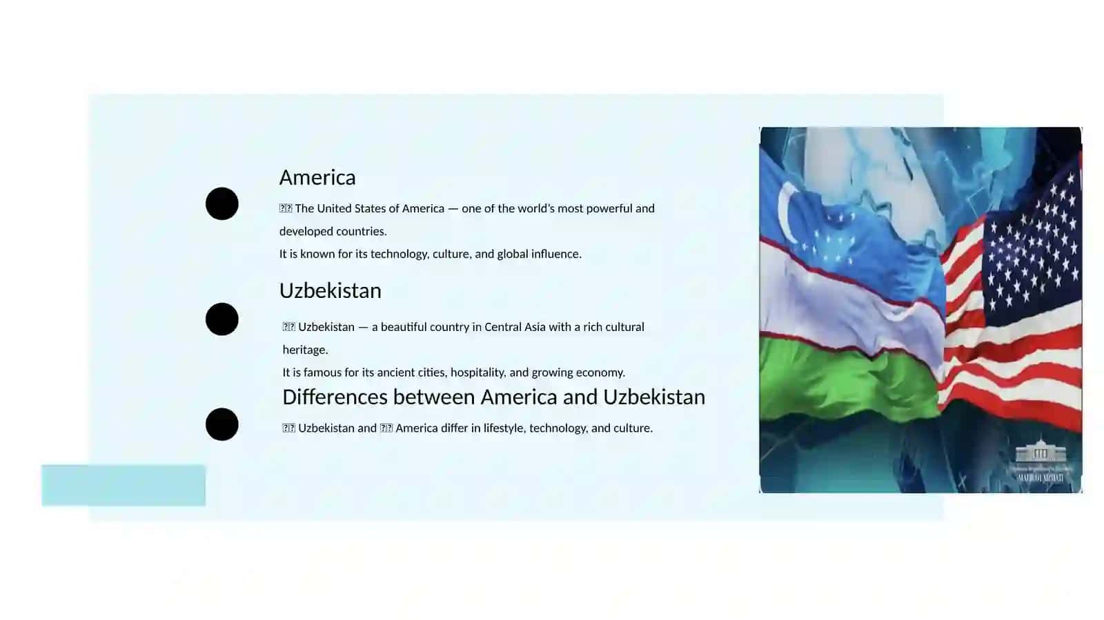 America vs Uzbekistan — PowerPoint Presentation 2