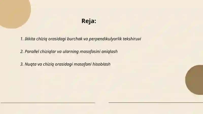 Geometrik figuralar orasidagi pozitsion va metrik munosabatlarni tekshirish 2