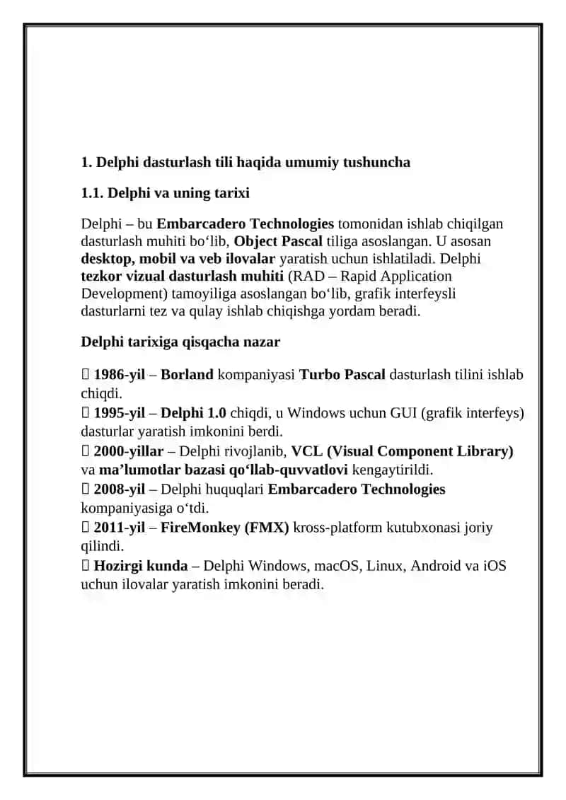 Delphi Dasturlash Tili 2