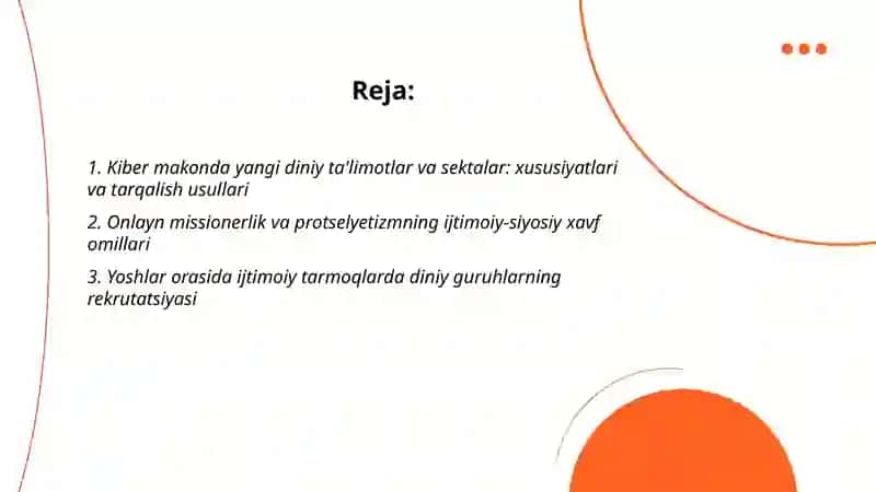 Yangi diniy talimotlar va sektalar missionerlik va protelizmning ijtimoiy siyosiy xavfi kiber makonda din 2