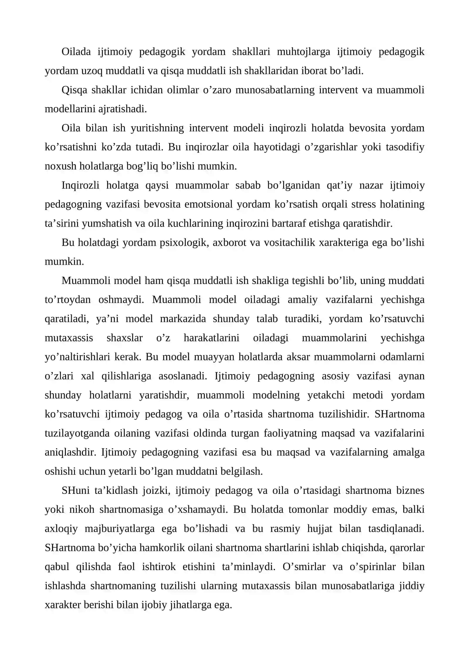 Oilada ijtimoiy pedagogik yordam shakllari 2