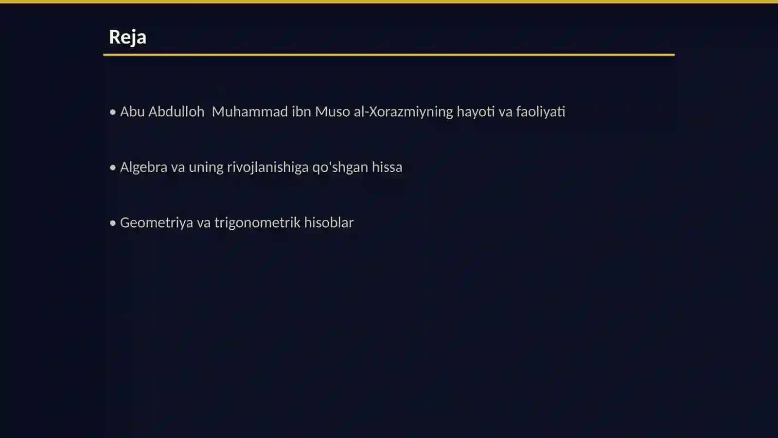 Abu Abdulloh Muhammad ibn Muso al-Xorazmiyni matematikaga qo'shgan hissalari 2