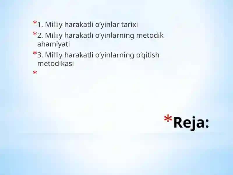 Milliy harakatli o’yinlarni o’qitish metodikasi fanining maqsad va vazifalari 2