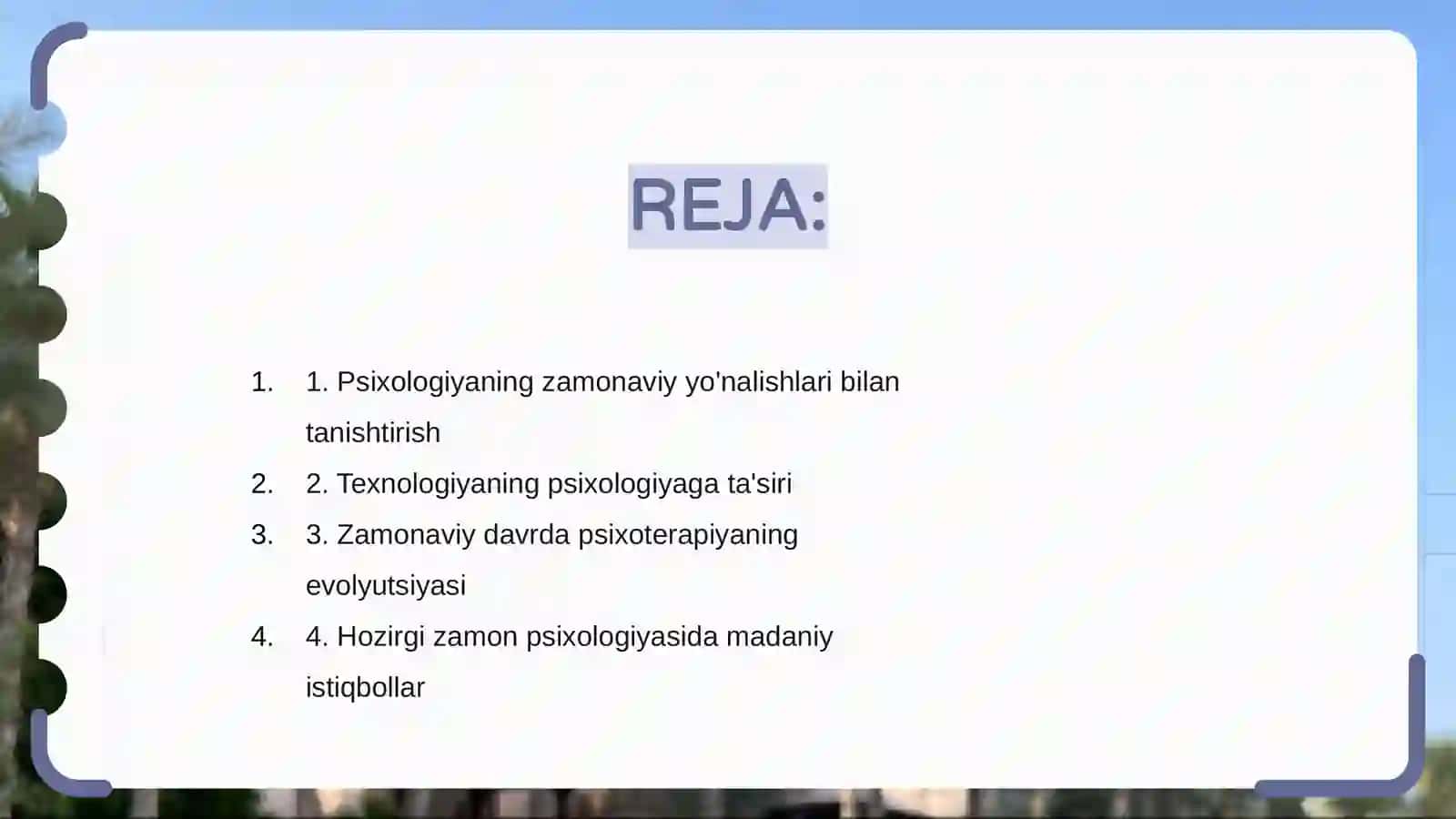 Psixologiyaning zamonaviy tendensiyalari 2