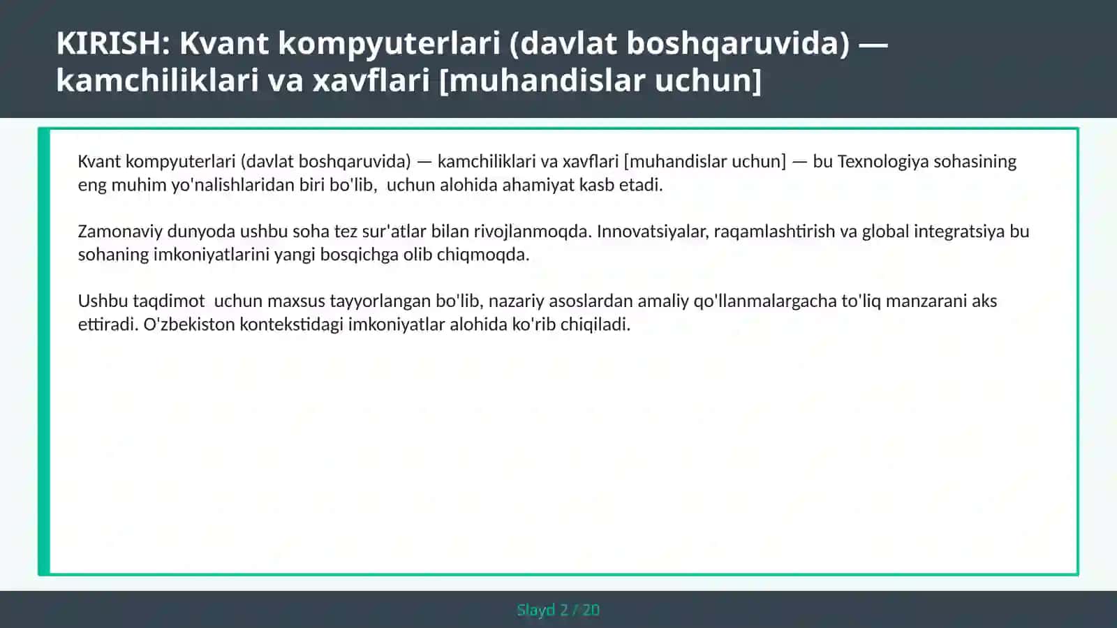 Kvant kompyuterlari (davlat boshqaruvida) — kamchiliklari va xavflari [muhandislar uchun] 2