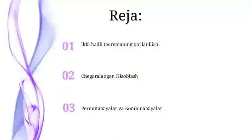 Permutatsiyalar va Kombinatsiyalar 2