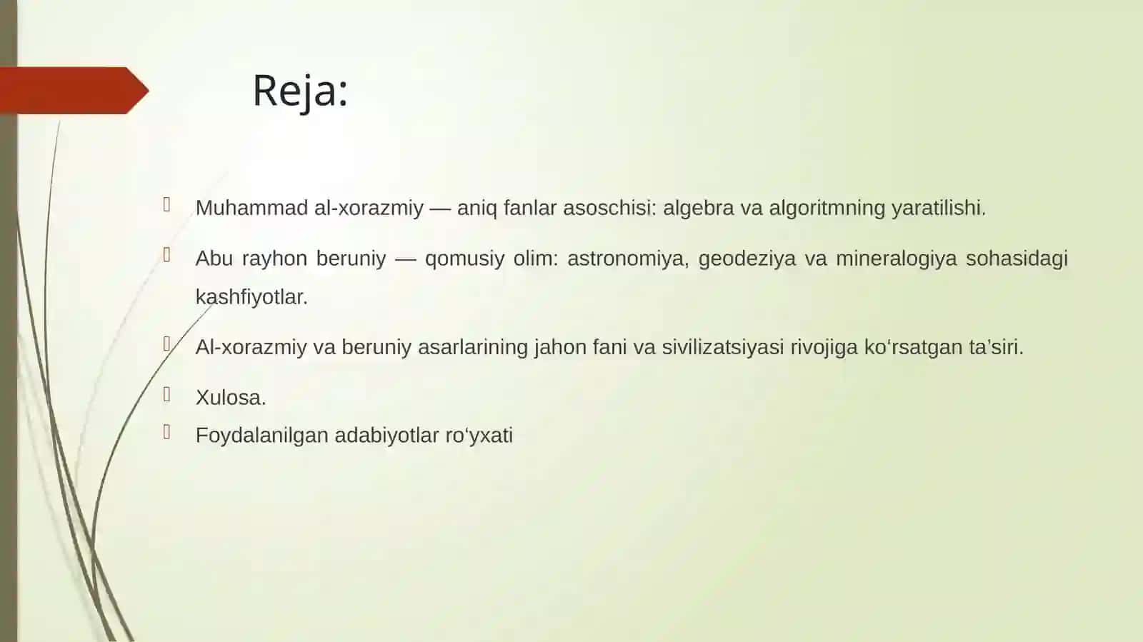 O‘RTA ASRLARDA SHARQ UYG‘ONISH DAVRI ILM-FANI: AL-XORAZMIY VA BERUNIY MEROSI 2