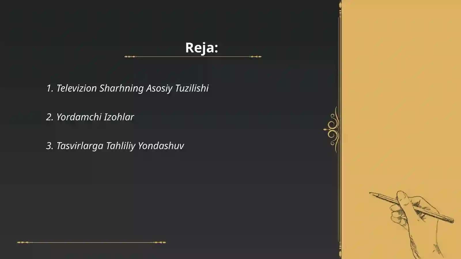 Televizion Sharhning Asosiy Tuzilishi 2