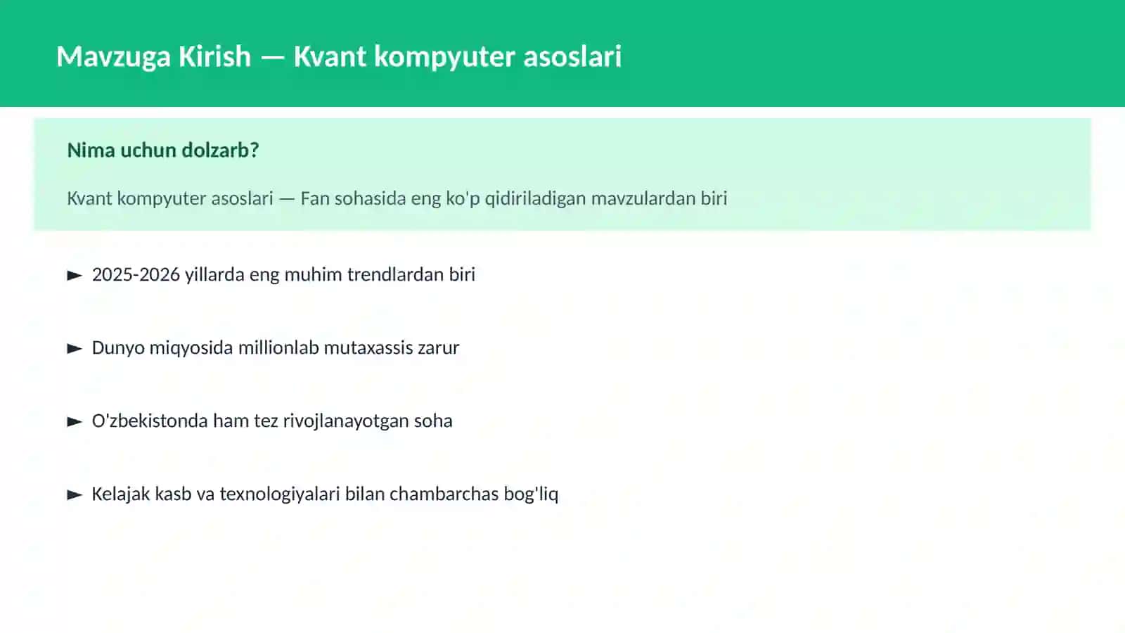 Kvant kompyuter asoslari 2