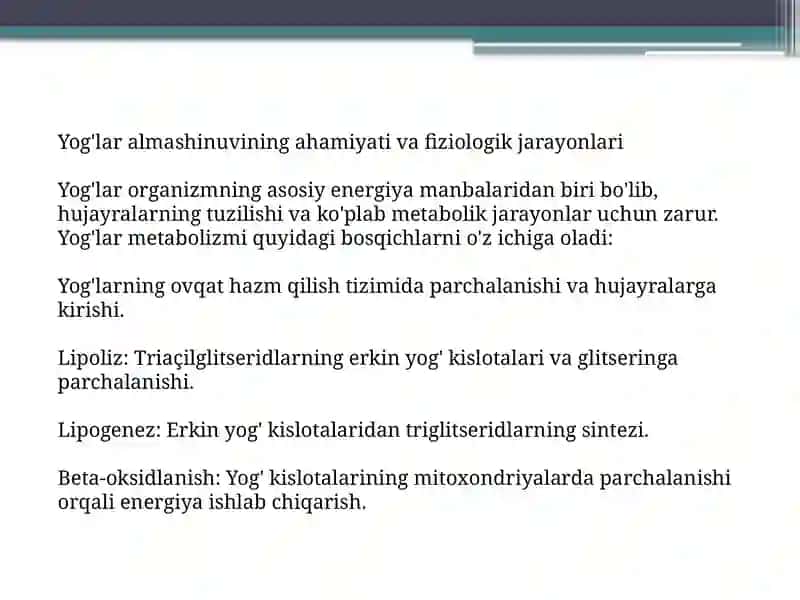 Yog'laralmashinuvining irsiy buzilishlari 2