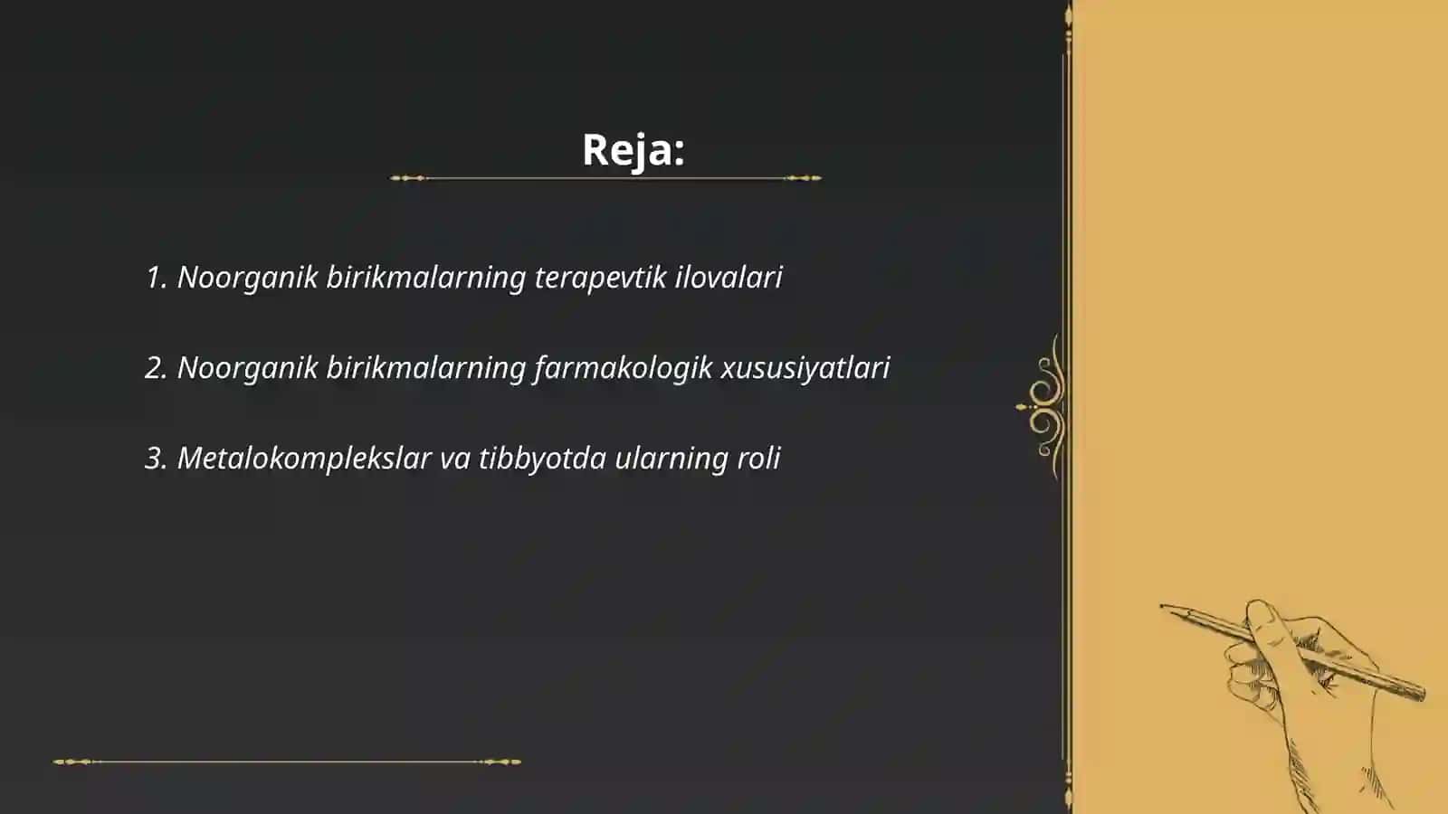 Noarganik birikmalarning tibbyotda dori vositalari sifatida qo'llanishi 2