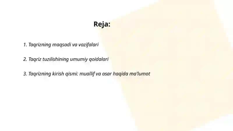 Taqriz tuzulishi 2