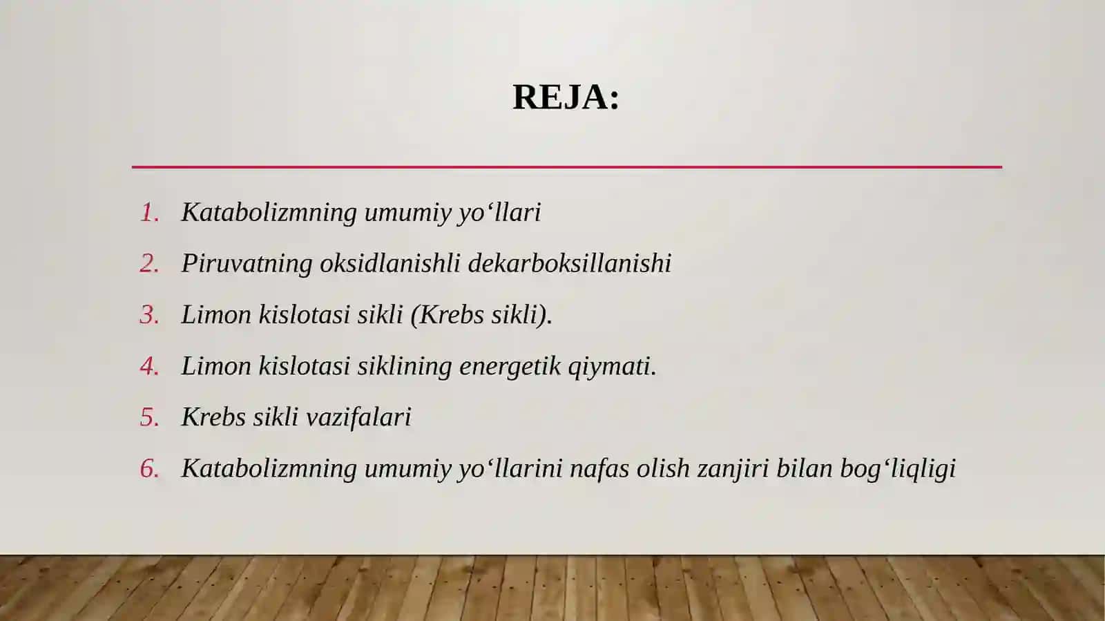 Katabolizmning umumiyyo‘llari 2