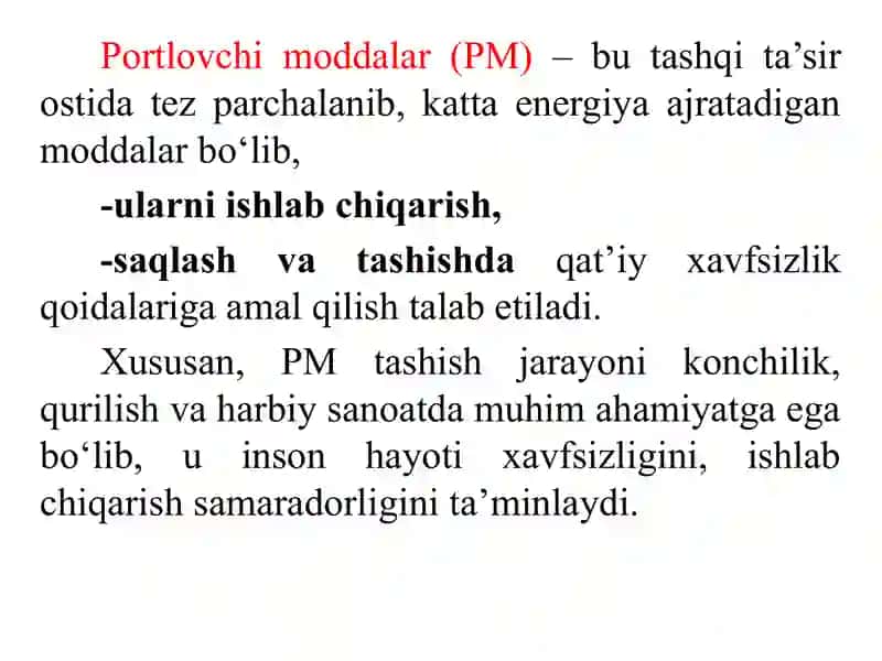 Portlovchi moddani tashish 2