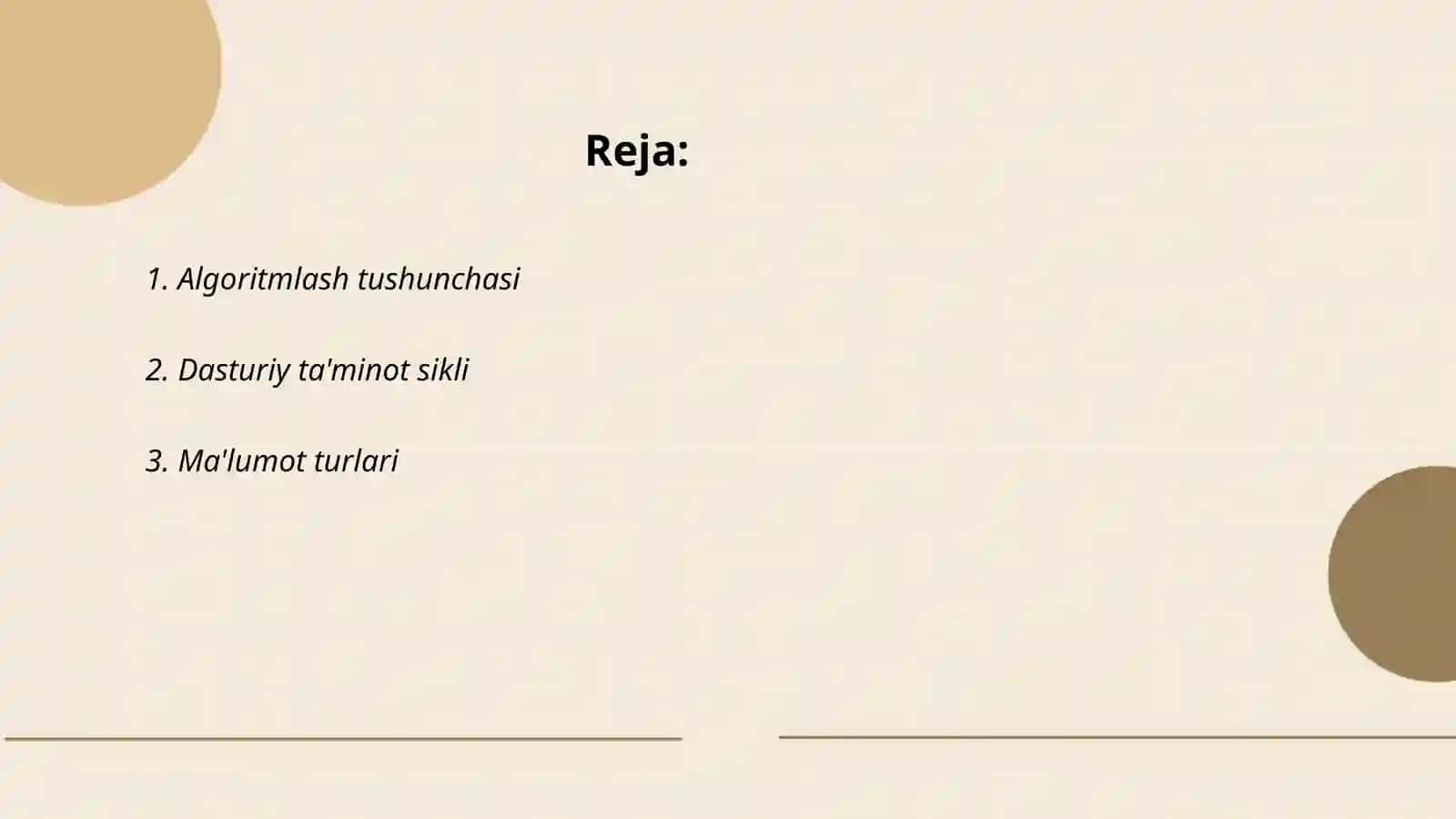 Algoritmlashtirish va dasturlash asoslari 2
