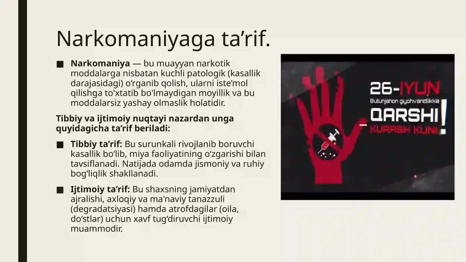 Narkomaniyava unga qarshi dasturlar. Tarixiy faktlar va nazariyalar 2