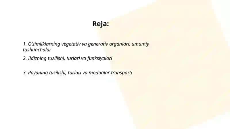 O'simliklarning vegetativ va generativ organlari va jinsiy kópayishi 2