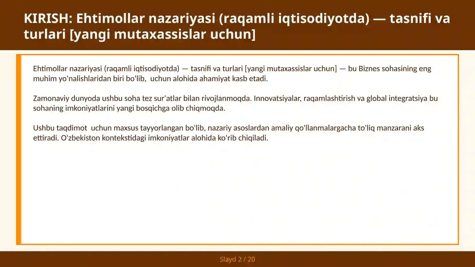 Ehtimollar nazariyasi (raqamli iqtisodiyotda) — tasnifi va turlari [yangi mutaxassislar uchun] 2