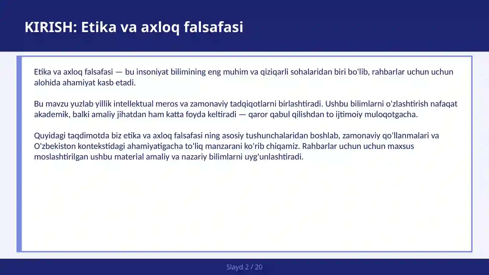 ETIKA VA AXLOQ FALSAFASI 2