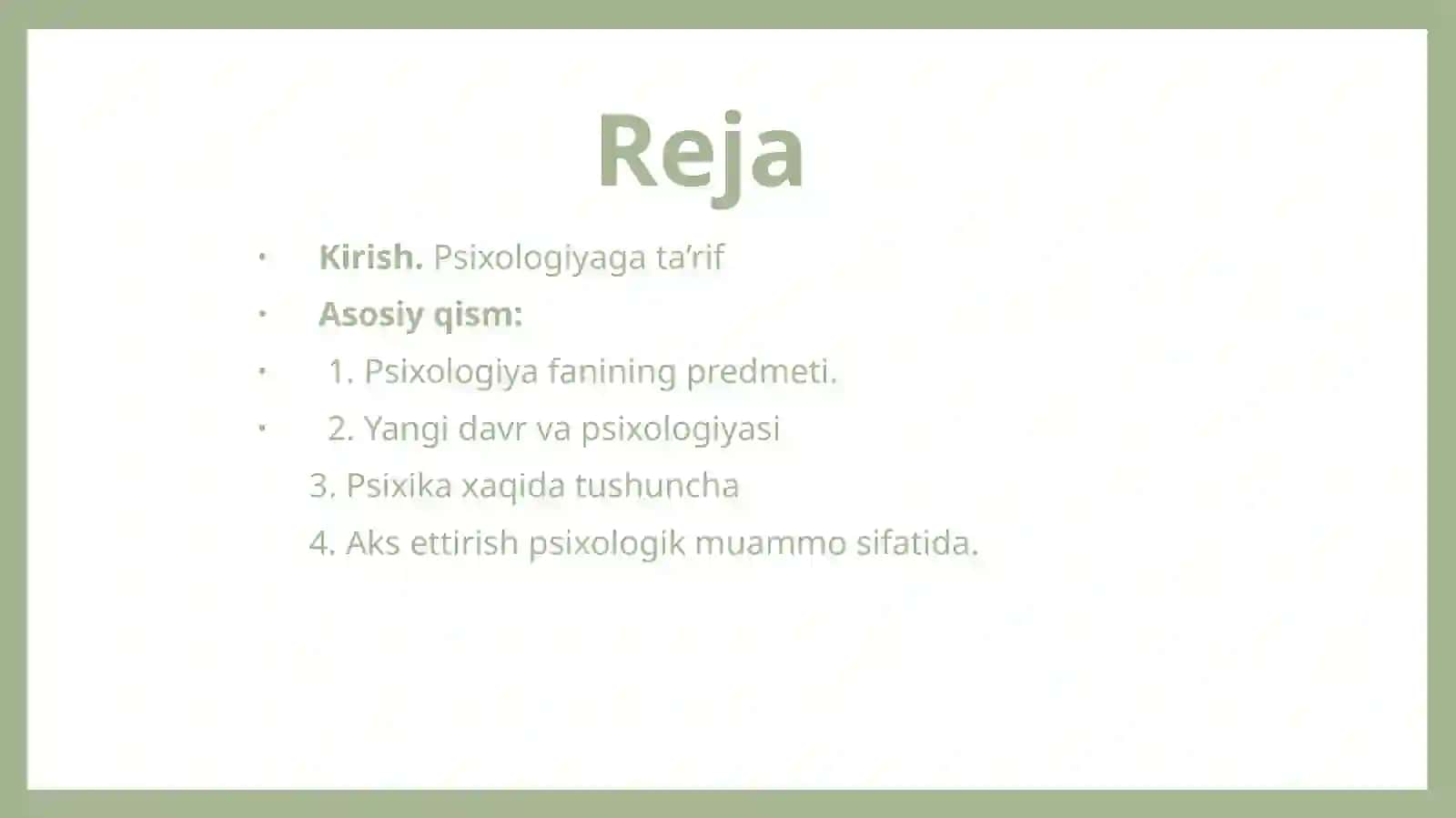 Psixologiyafaniga kirish 2