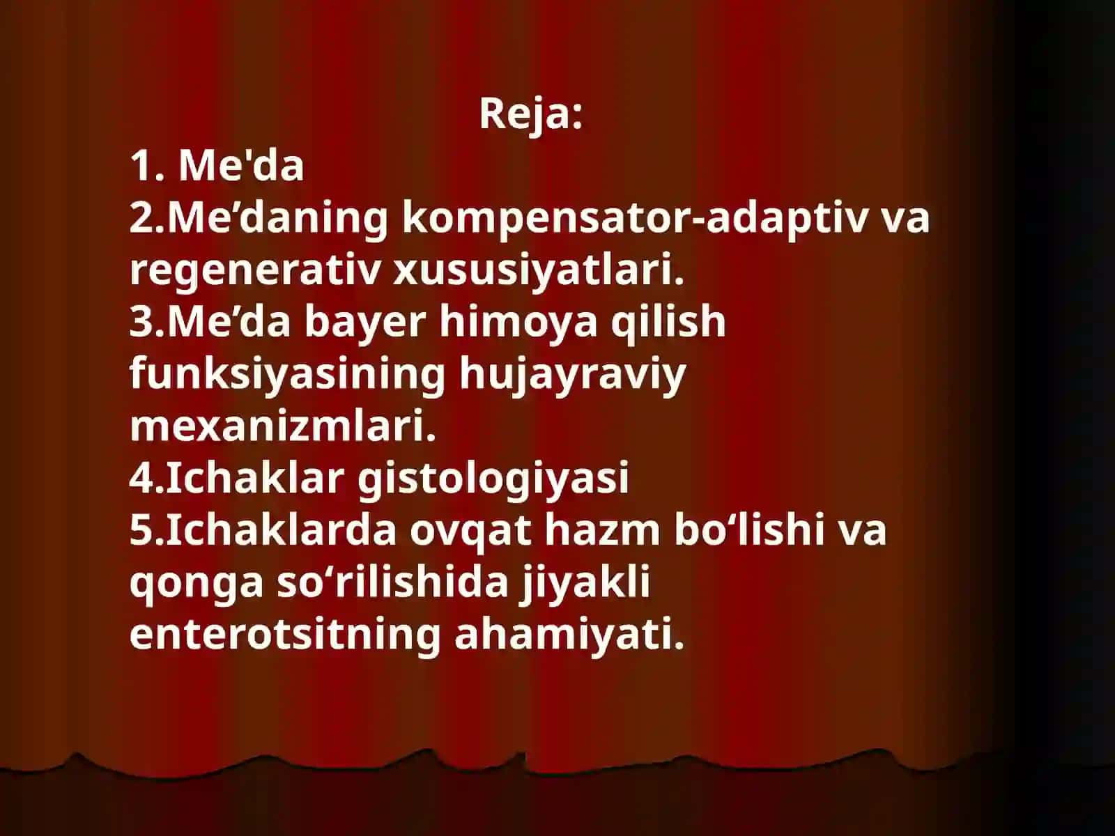 Me'daning kompensator-adaptiv va regenerativ xususiyatlari 2