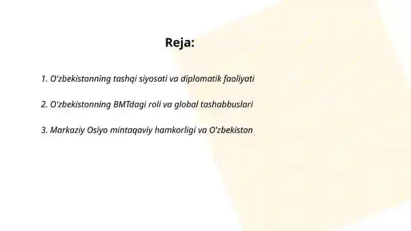 O'ZBEKISTON VA JAHON HAMJAMIYATI 2