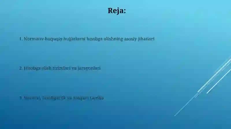 Normativ-huququy hujjatlarning hisobini yuritish 2