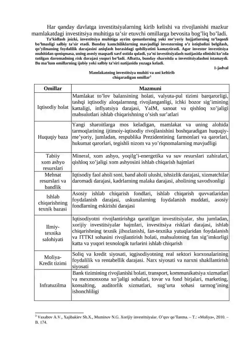 Investitsiya faoliyati uning obyekti va subyektlari 2