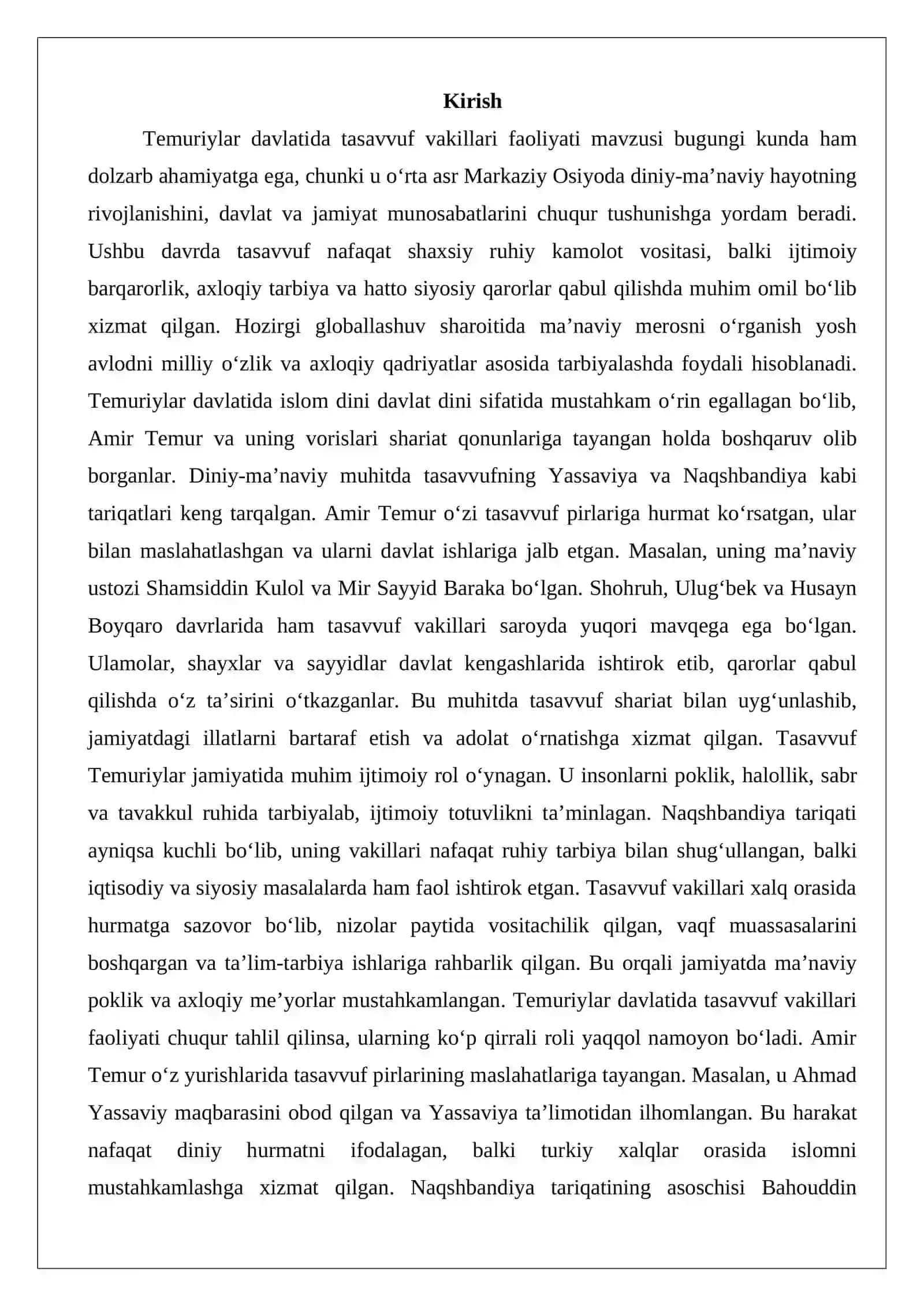 Temuriylar davlatida tasavvuf vakillari faoliyati 2