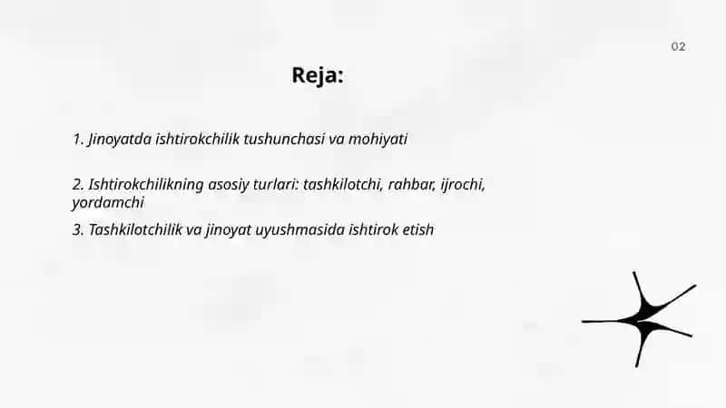 Jinoyatda ishtirokchilik tushunchasi va mohiyati 2