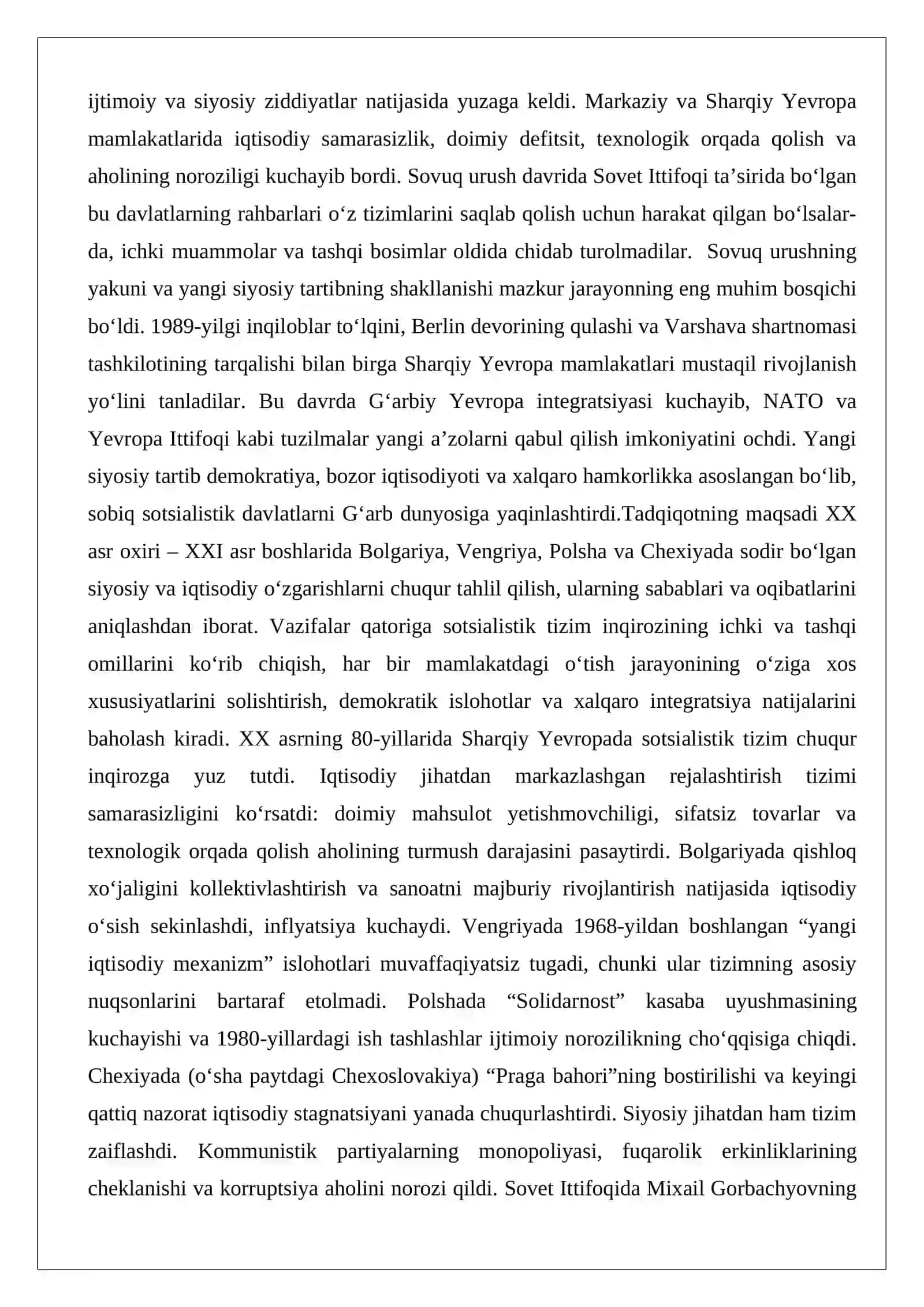 XX asr oxiri – XXI asr boshlarida Bolgariya, Vengriya, Polsha va Chexiya 2