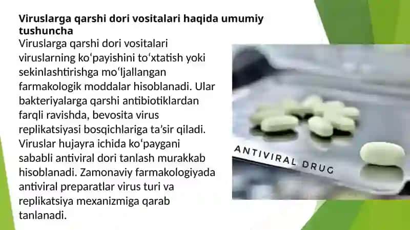 Viruslarga qarshi dori vositalari 2