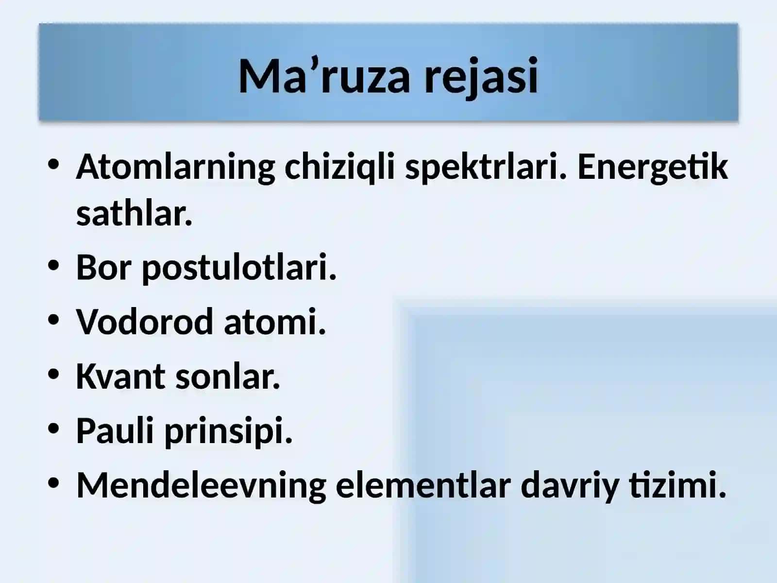 Atomlarning chiziqli spektrlari.Energetik sathlar 2