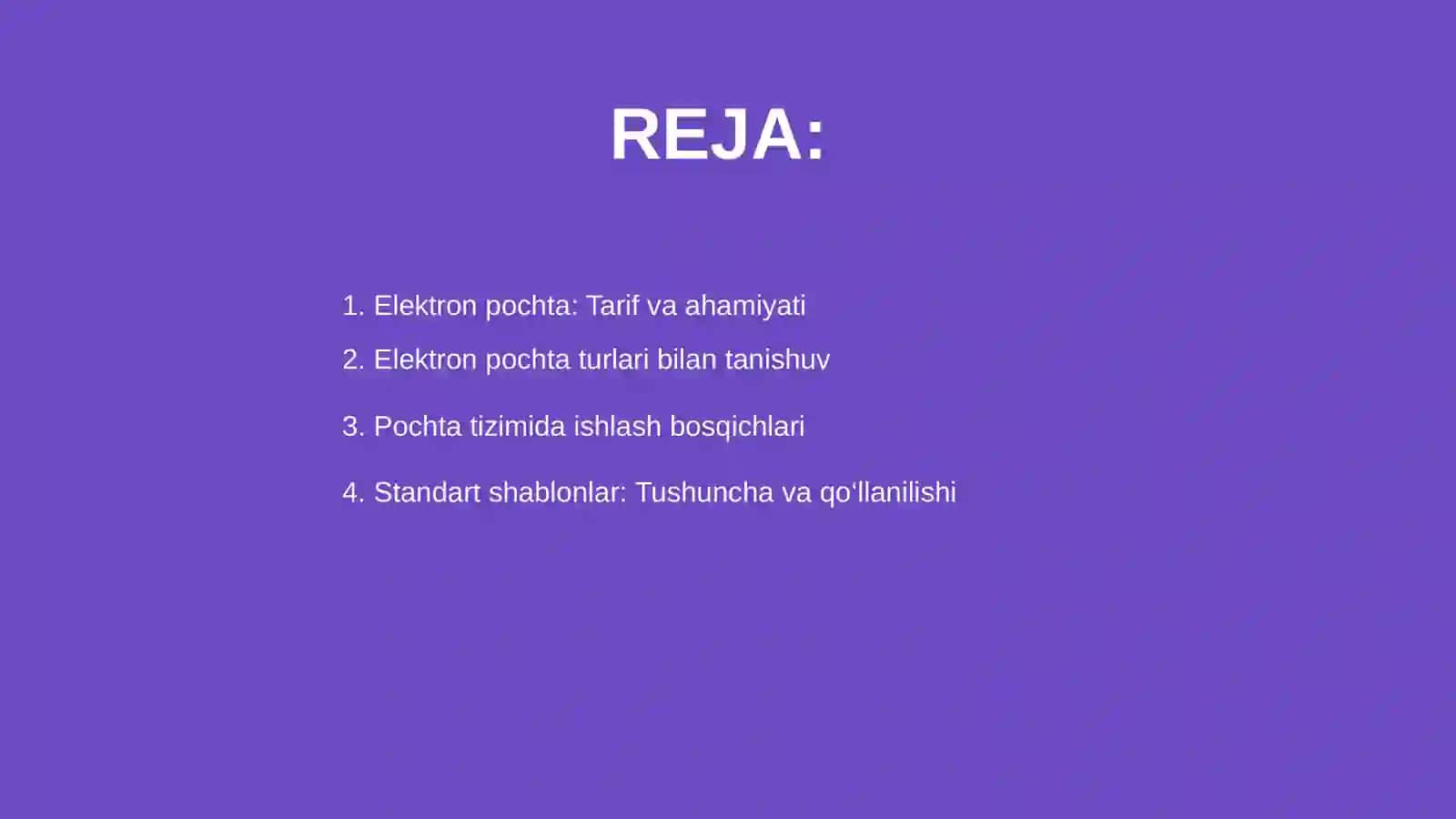 Elektron pochta turlari va unda ishlash 2