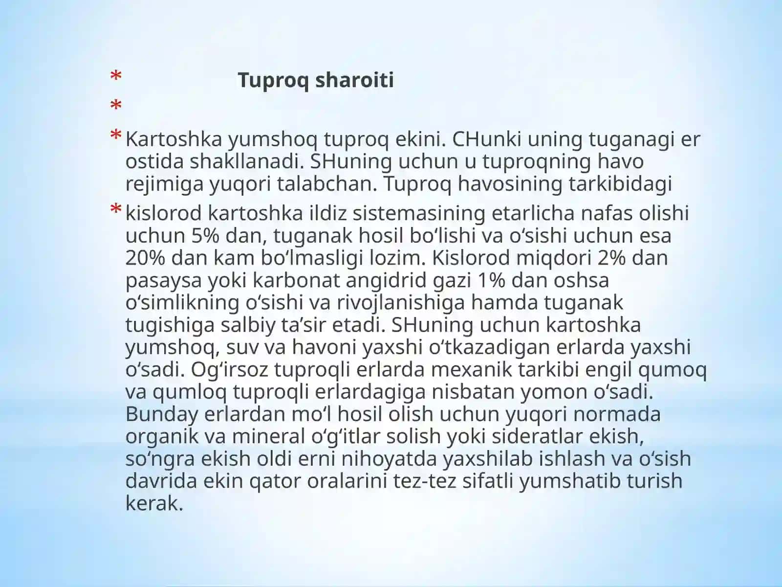 Tuproqsharoiti Navlari 2