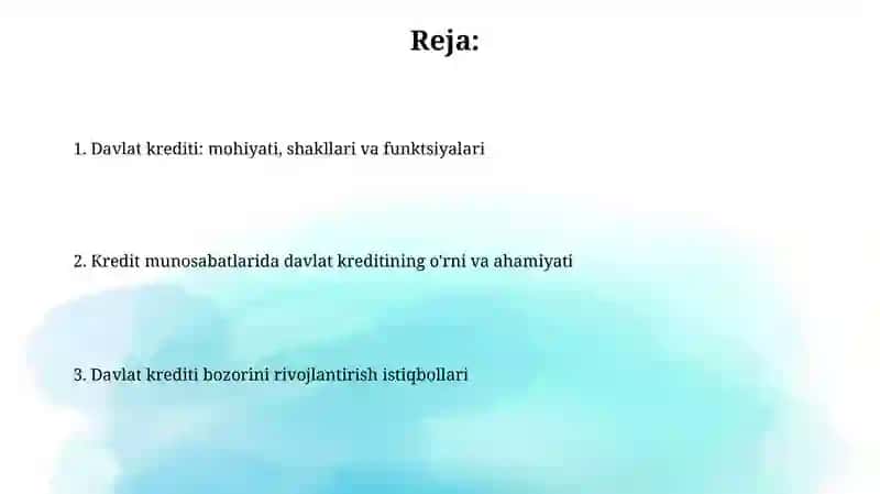 Davlat krediti: mohiyati va zaruriyati 2