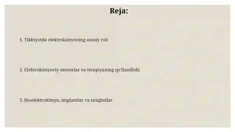 Elektrokimyo Tibbiyotda 2