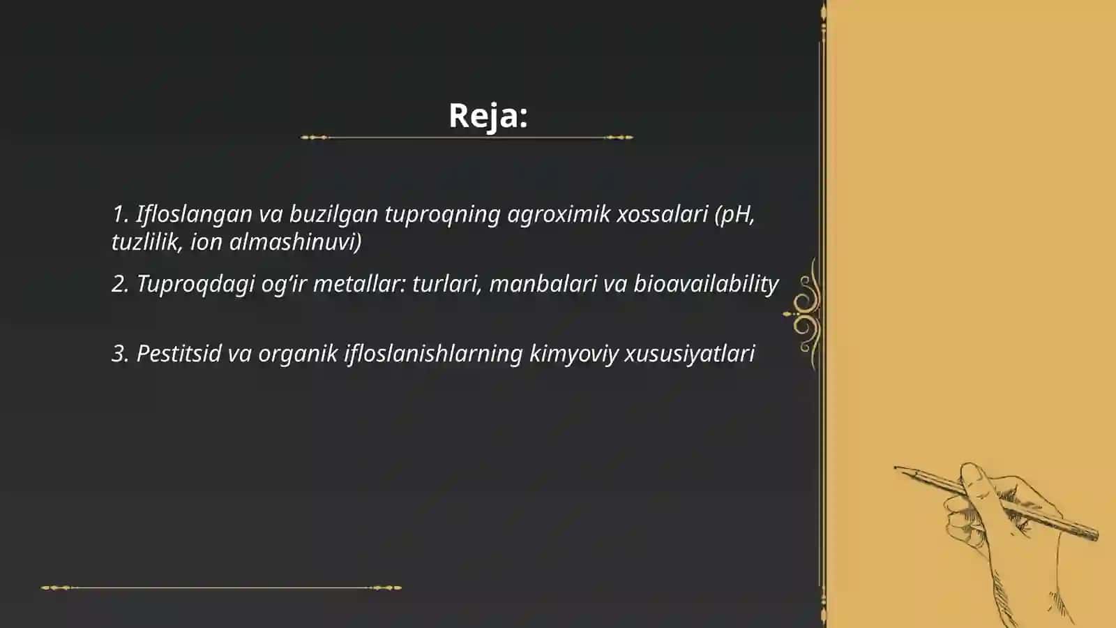 Ifloslangan va buzilgan yerlarning agrokimyoviy asoslari 2